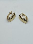 Cercei Meandru 1,5 cm- placati cu aur 14k
