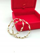 Cercei Medusa rasuciti placati cu aur 14k - 5cm