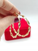 Cercei Medusa rasuciti placati cu aur 14k - 5cm