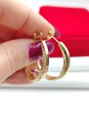 Cercei rotunzi 2.5 cm placati cu aur 14k