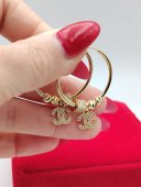 Cercei rotunzi 3 CM  Charm C&C placati cu aur