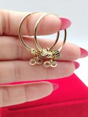Cercei rotunzi 3 CM  Charm Infinitty placati cu aur