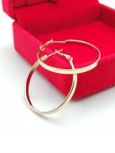 Cercei rotunzi 4cm placati cu aur 14k