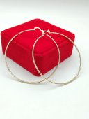 Cercei rotunzi mari placati cu aur 14k -8cm