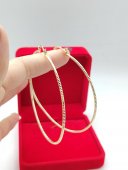 Cercei rotunzi mari placati cu aur 14k -8cm