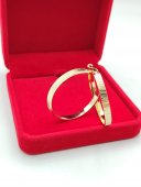Cercei rotunzi placati cu aur 14k -4cm