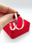 Cercei rotunzi placati cu aur 14k -4cm