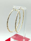 Cercei rotunzi placati cu aur 14k -7cm