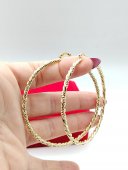 Cercei rotunzi placati cu aur 14k -7cm