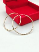 Cercei simpli rotunzi 5 cm placati cu aur 14k