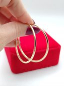 Cercei simpli rotunzi 5 cm placati cu aur 14k