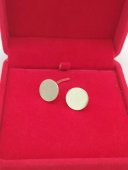 Cercei Small Coin cu surub-1.5 cm -placati cu aur 14k