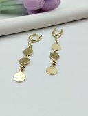 Cercei Small Coins-placat cu aur 14k