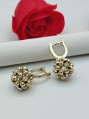 Cercei strugure placati cu aur 14k