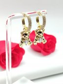 Cercei Teddy White placati cu aur 14k