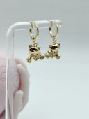 Cercei Ursulet Heart-placati cu aur 14k