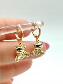 Cercei Ursulet Heart-placati cu aur 14k