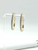 Cercei White Stones 3 cm- placati cu aur 14k