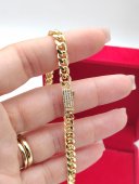 Colier  White Monaco placat cu aur 14k - 6 mm