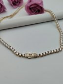 Colier Tennis Monaco placat cu aur 14k