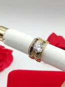 Inel  2 in 1 - placat cu aur 14k