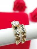 Inel  2 in 1 - placat cu aur 14k