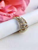 Inel  Round Diamond placat cu aur 14k
