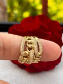 Inel big mama placat cu aur 14k