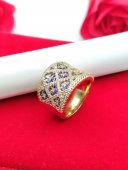 Inel Big Purple Rocks - placat cu aur 14k