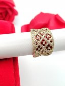 Inel Big Red Rocks - placat cu aur 14k