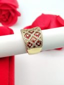 Inel Big Red Rocks - placat cu aur 14k