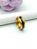 Inel Black Fancy barbatesc-placat cu aur 14k