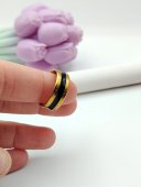 Inel Black Fancy barbatesc-placat cu aur 14k