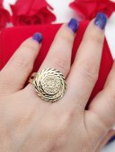 Inel Coin Vortex -reglabil , placat cu aur 14k