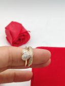 Inel dublu Heart- placat cu aur 14k