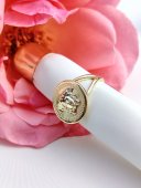 Inel fix medusa gravat placat cu aur 14k
