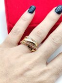 Inel fix Twist placat cu aur 14k