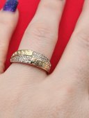 Inel Half Stones placat cu aur 14k