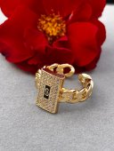 Inel Monaco reglabil placat cu aur 14k - 6mm