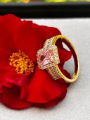 Inel Pink placat cu aur 14k