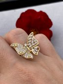 Inel reglabil Fluture placat cu aur 14k