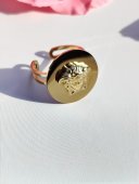 Inel reglabil simplu Medusa placat cu aur 18k