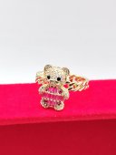 Inel Ursulet Pink-placat cu aur 14k