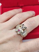 Inel Ursulet Thick Roz-placat cu aur 14k