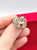 Inel Ursulet Thick Roz-placat cu aur 14k