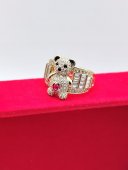 Inel Ursulet Thick Roz-placat cu aur 14k
