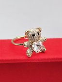 Inel Ursulet White-placat cu aur 14k
