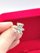 Inel Ursulet White-placat cu aur 14k