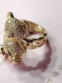 Inel Ursuletpiatra roz, placat cu aur 14k