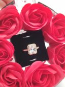 Inel White Stone placat cu aur 14k